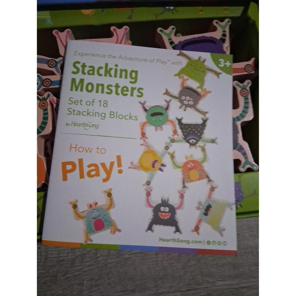 Stacking Monsters Set of 18 Wooden Monster Blocks